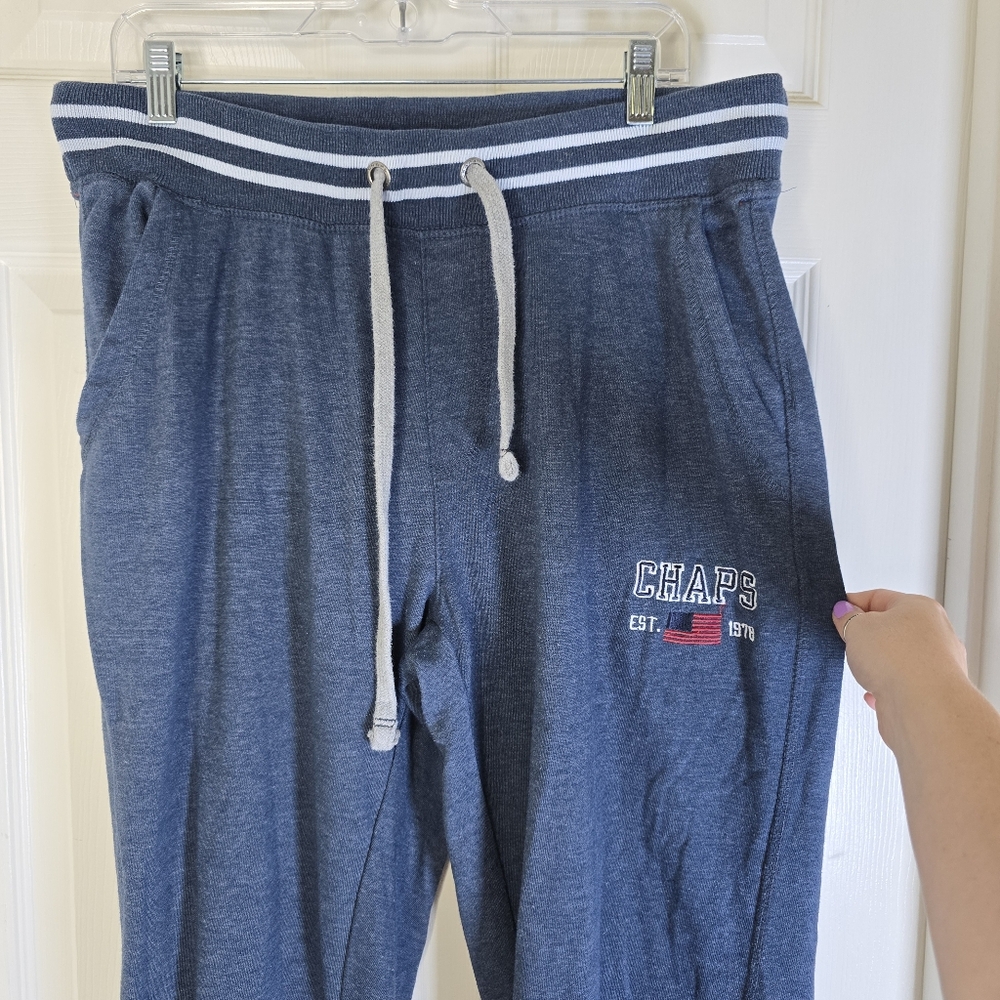 Chaps Mens Navy Logo Front Jogger Pants 2 Front Pockets 1 Back‎ XL